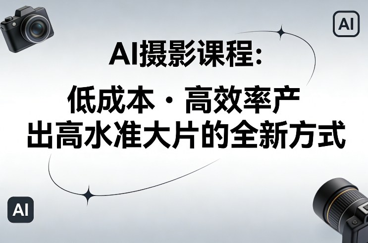 AI摄影课程，低成本高效率产出高水准大片的全新方式-副业网创