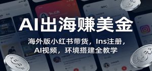 AI出海赚美金：海外版小红书带货，Ins注册，AI视频，环境搭建全教学-副业网创