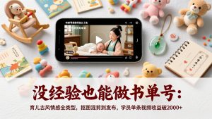 没经验也能做书单号：育儿古风情感全类型，抠图混剪到发布，学员单条视频收益破2000+-副业网创