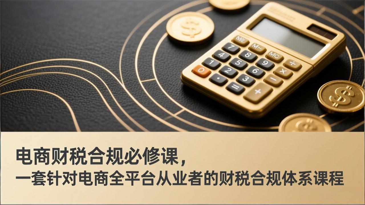 电商财税合规必修课，是一套针对电商全平台从业者的财税合规体系课程-副业网创