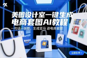 美图设计室一键生成电商套图AI教程，一句话一张图，生成亚马逊电商套图-副业网创