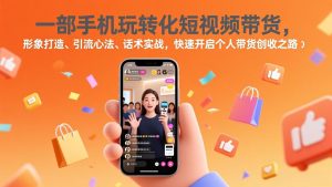 一部手机玩转化短视频带货，形象打造、引流心法、话术实战，快速开启个人带货创收之路-副业网创