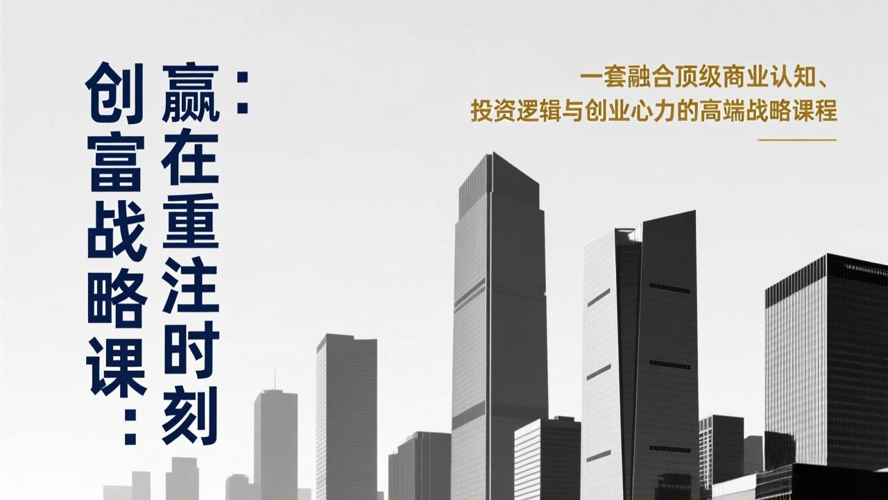 《创富战略课：赢在重注时刻》一套融合顶级商业认知、投资逻辑与创业心力的高端战略课程-副业网创