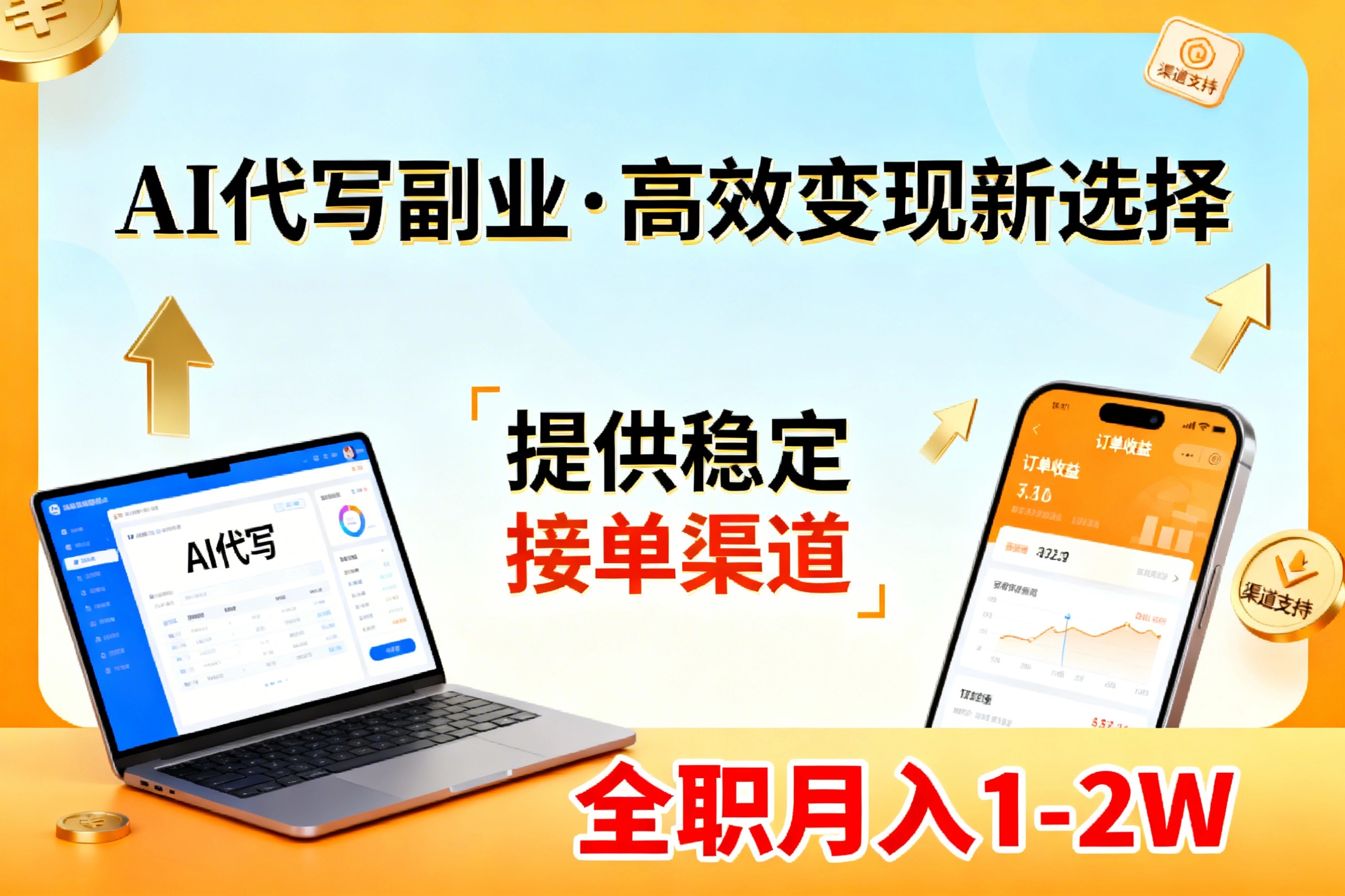 AI代写副业，高效变现，提供渠道，永不失业副业兼职 全职月入1-2W【SOP手册】-副业网创