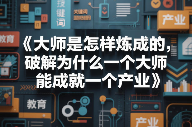 大师是怎样炼成的，破解为什么一个大师，能成就一个产业【电子书】-副业网创