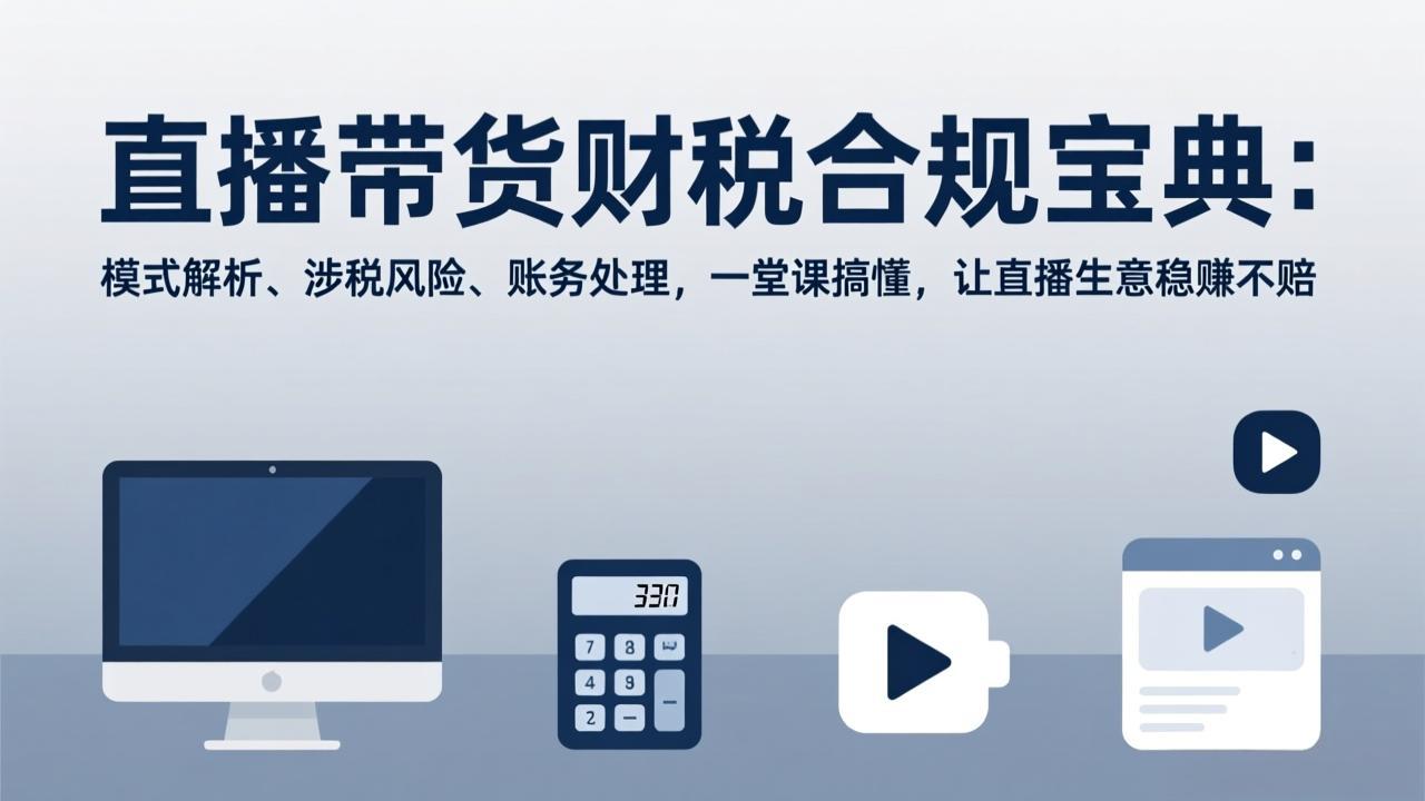 直播带货财税合规宝典：模式解析、涉税风险、账务处理，一堂课搞懂，让直播生意稳赚不赔-副业网创