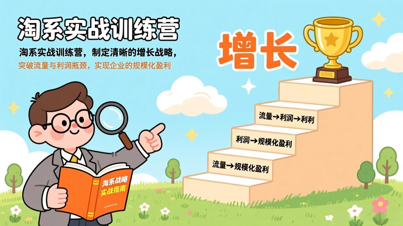 淘系实战训练营，制定清晰的增长战略，突破流量与利润瓶颈，实现企业的规模化盈利-副业网创