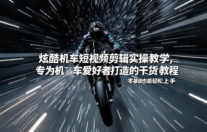 炫酷机车短视频剪辑实操教学，专为机车爱好者打造的干货教程，零基础也能轻松上手-副业网创