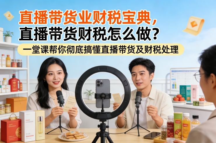 直播带货业财税宝典，直播带货财税怎么做？一堂课帮你彻底搞懂直播带货及财税处理-副业网创