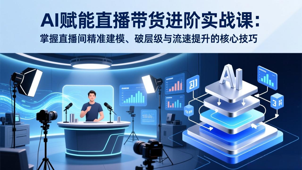AI赋能直播带货进阶实战课:掌握直播间精准建模、破层级与流速提升的核心技巧-副业网创