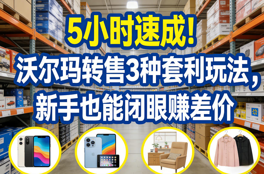 5小时速成！沃尔玛转售3种套利玩法，新手也能闭眼賺差价-副业网创