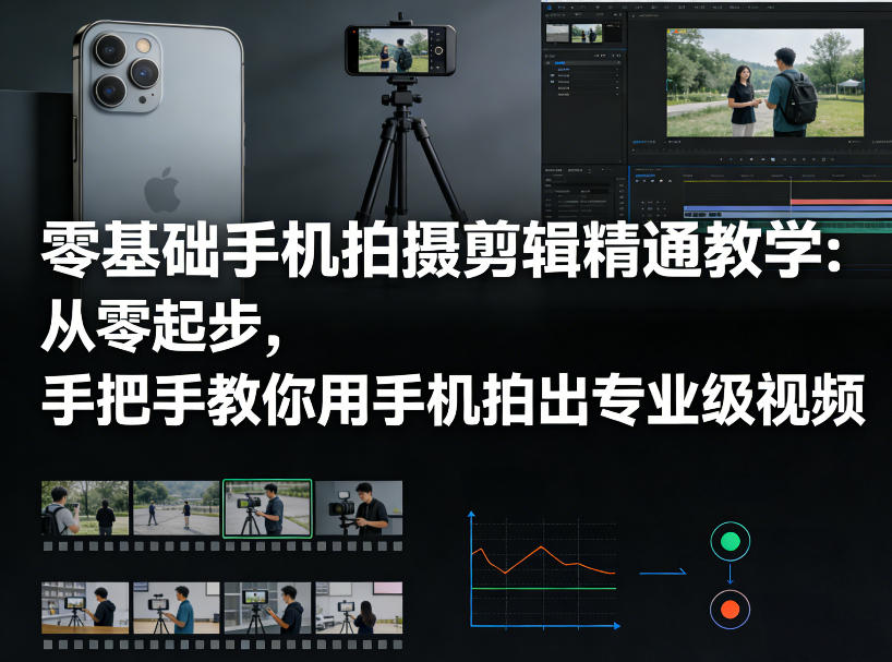 零基础手机拍摄剪辑精通教学：从零起步，手把手教你用手机拍出专业级视频-副业网创