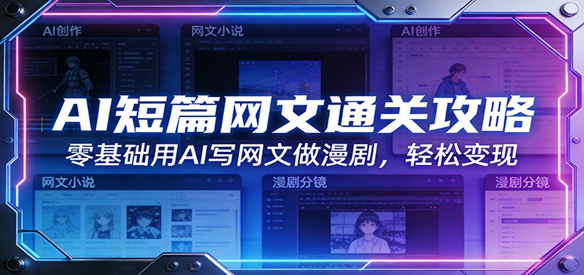 AI短篇网文通关攻略：零基础用AI写网文做漫剧，轻松变现-副业网创