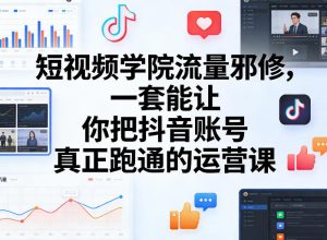 短视频学院流量邪修，一套能让你把抖音账号真正跑通的运营课-副业网创