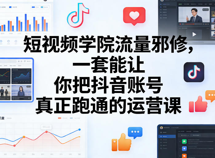 短视频学院流量邪修，一套能让你把抖音账号真正跑通的运营课-副业网创