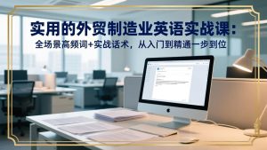 实用的外贸制造业英语实战课：全场景高频词+实战话术，从入门到精通一步到位-副业网创