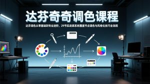 达芬奇调色从零基础到专业进阶，29节实战课系统覆盖节点调色与风格化技巧全流程-副业网创