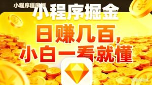 微信小程序掘金项目，不用复杂操作，5分钟就能学会上手操作，日入几张【揭秘】-副业网创