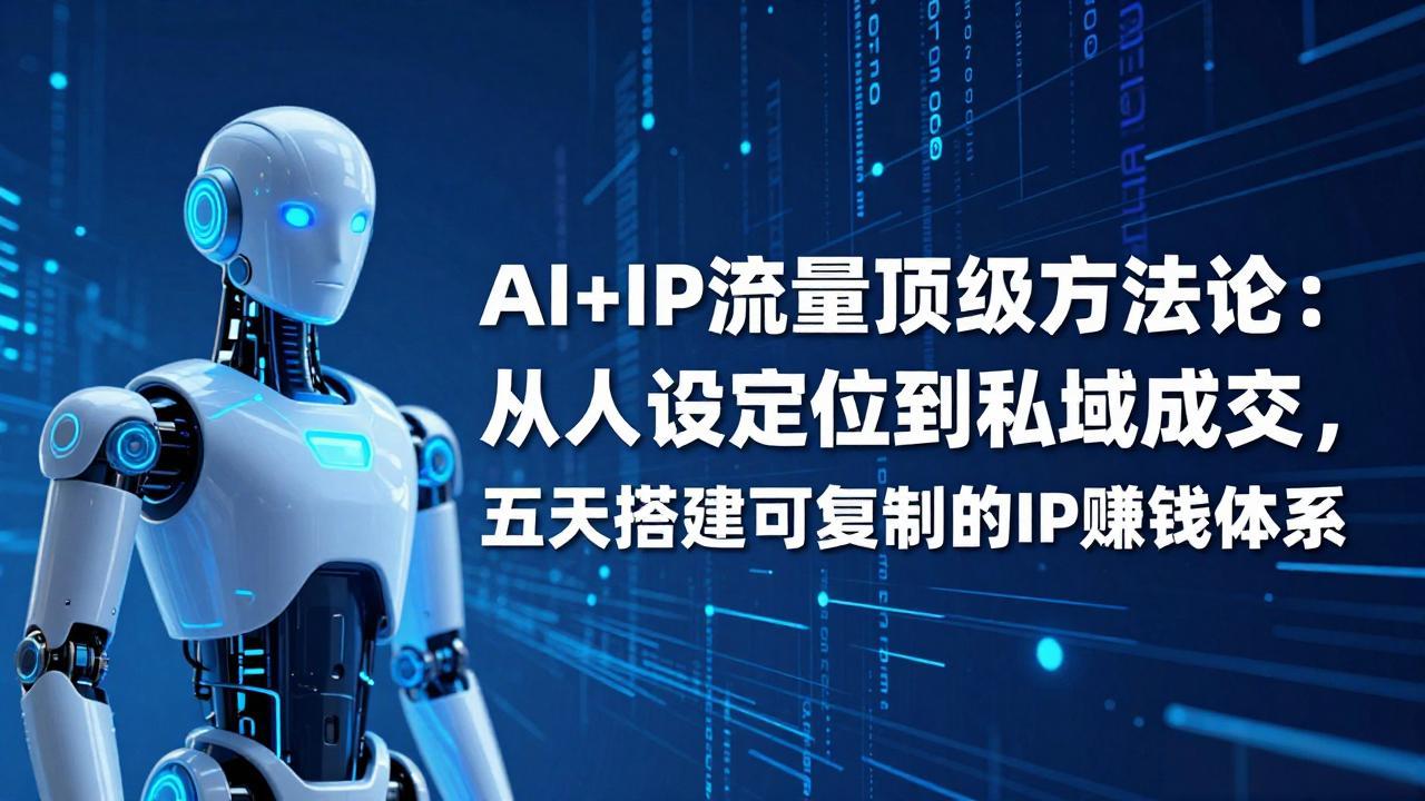 AI+IP顶级方法论：从人设定位到私域成交，五天搭建可复制的IP赚钱体系-副业网创
