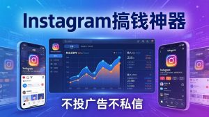 Instagram搞钱神器：月涨6万粉+月入5万刀，不投广告不私信，靠算法+低价产品-副业网创