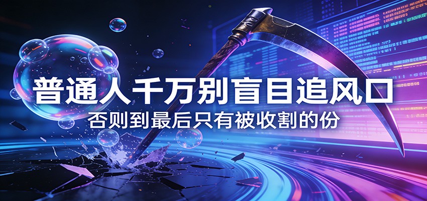 付费文章《通人千万别盲目追风口》否则到最后只有被收割的份-副业网创