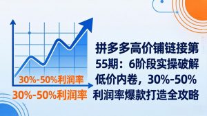 拼多多高价铺链接第55期：6阶段实操破解低价内卷，30%-50%利润率爆款打造全攻略-副业网创