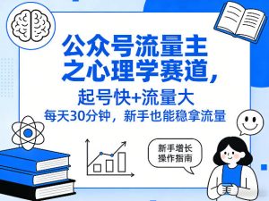 公众号流量主之心理学赛道，起号快+流量大，每天30分钟，新手也能稳拿流量！-副业网创