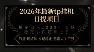 2026年最新tp挂机日提项目：稳定日入1000+小白轻松上手-副业网创