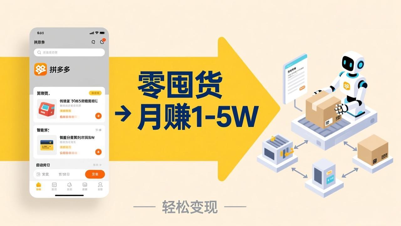 不用囤货不用跑单！拼多多虚拟玩法，机器人管理发货和客服，帮你月赚 1-5W-副业网创