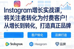 Instagram增长实战课，将关注者转化为付费客户！从增长到转化，打造真正品牌(双语字幕)-副业网创