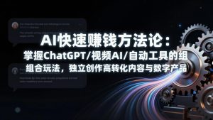 AI快速赚钱方法论：掌握ChatGPT/视频AI/自动化工具的组合玩法，独立创作高转化内容与数字产品-副业网创