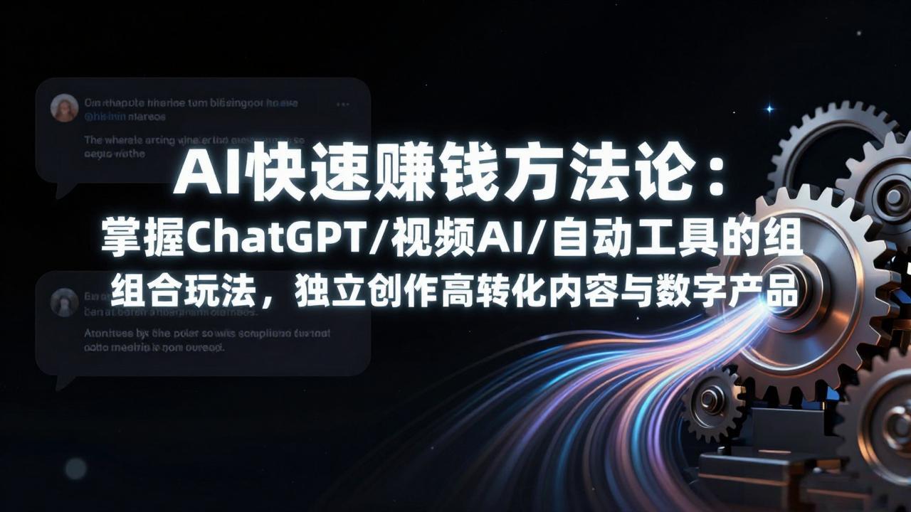 AI快速赚钱方法论：掌握ChatGPT/视频AI/自动化工具的组合玩法，独立创作高转化内容与数字产品-副业网创