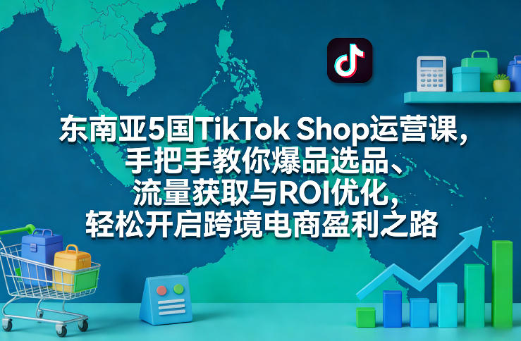 东南亚5国TikTok Shop运营课，手把手教你爆品选品、流量获取与ROI优化，轻松开启跨境电商盈利之路-副业网创