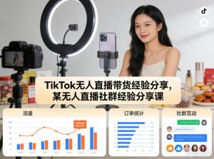 TikTok无人直播带货经验分享，某无人直播社群经验分享课-副业网创