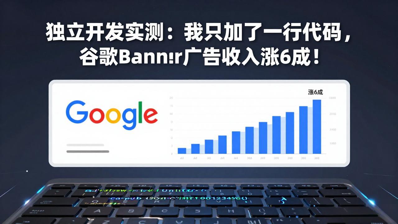 付费文章：独立开发实测：我只加了一行代码，谷歌Banner广告收入涨6成！-副业网创