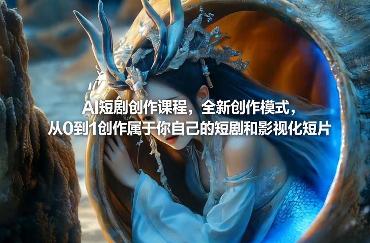 AI短剧创作课程，全新创作模式，从0到1创作属于你自己的短剧和影视化短片-副业网创