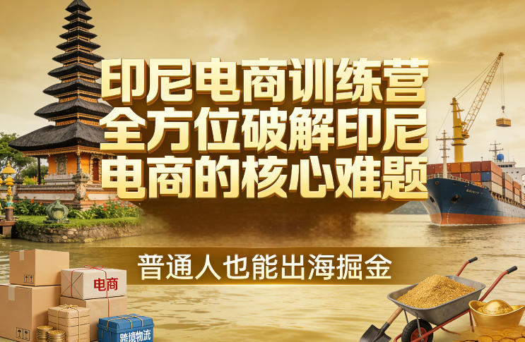印尼电商训练营，全方位破解印尼电商的核心难题，普通人也能出海掘金-副业网创