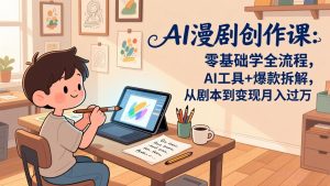 AI漫剧创作课：零基础学全流程，AI工具+爆款拆解，从剧本到变现月入过万-副业网创
