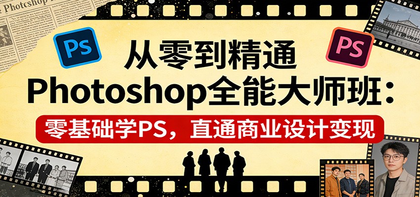 从零到精通Photoshop全能大师班：零基础学PS，直通商业设计变现-副业网创