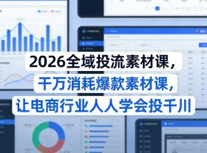 2026全域投流素材课，干万消耗爆款素材课，让电商行业人人学会投千川-副业网创