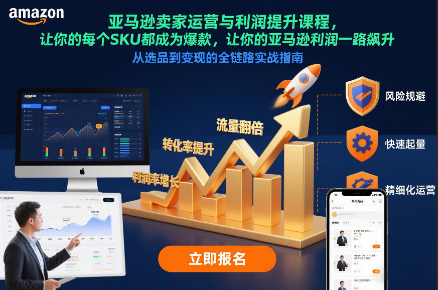亚马逊卖家运营与利润提升课程，让你的每个SKU都成为爆款，让你的亚马逊利润一路飙升(更新26年3月)-副业网创
