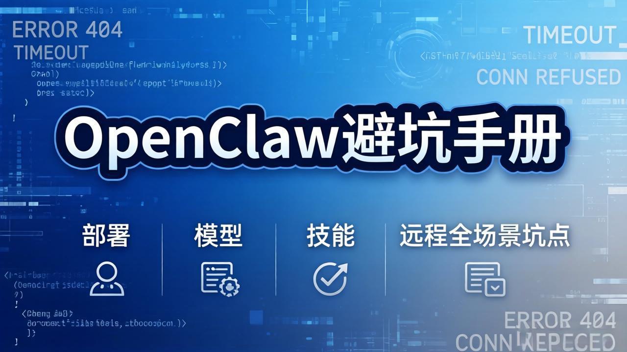 OpenClaw避坑手册：部署+模型+技能+远程全场景坑点，一次性给你说全，少走弯路-副业网创