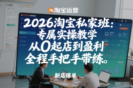 2026淘宝私家班：专属实操教学，从0起店到盈利，全程手把手带练(更新26年3月)-副业网创