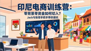 印尼电商训练营：零背景零资金如何切入？Jack与张哥手把手带你避坑-副业网创