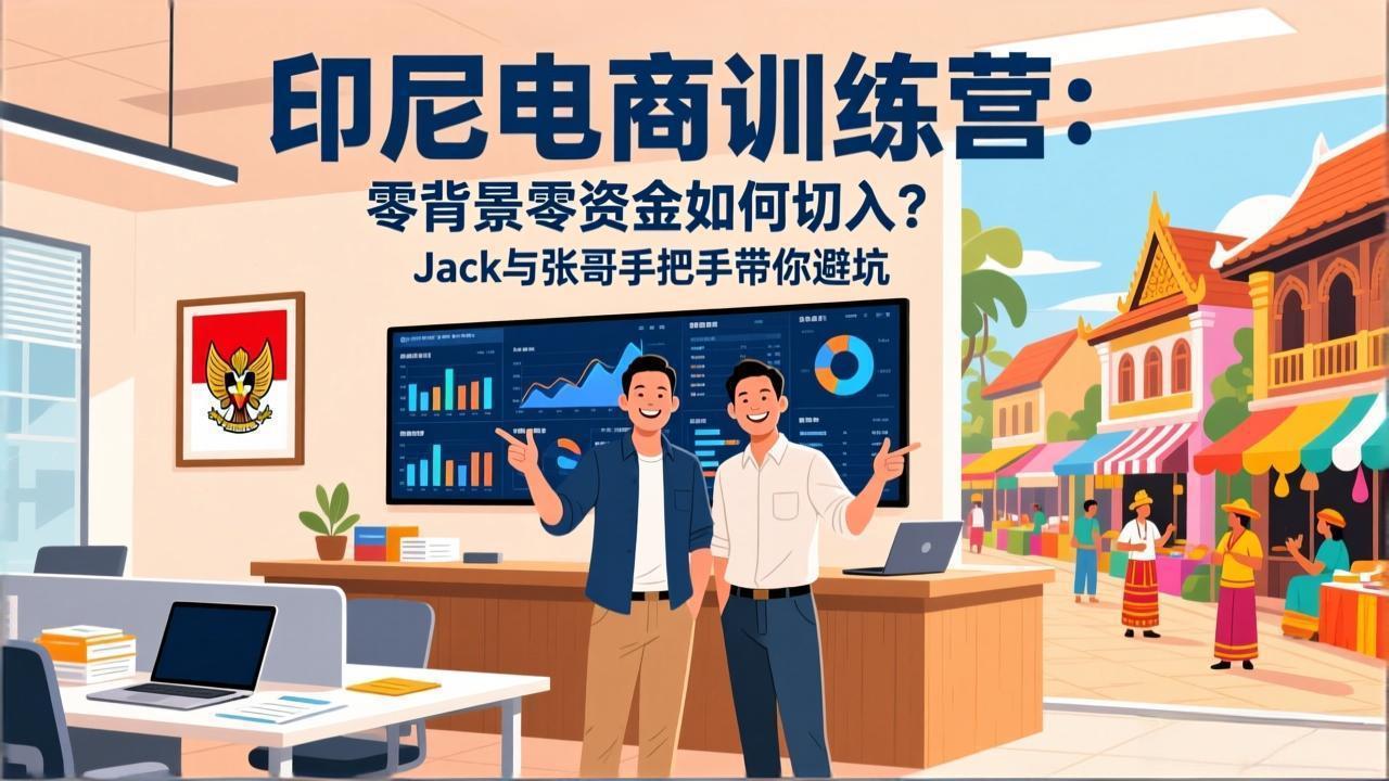 印尼电商训练营：零背景零资金如何切入？Jack与张哥手把手带你避坑-副业网创