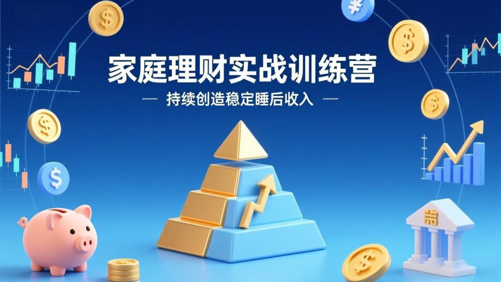 家庭理财实战训练营：从0到1建体系，三阶进阶层层递进，助你持续创造稳定睡后收入-副业网创