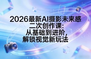 2026最新AI摄影未来感二次创作课：从基础到进阶，解锁视觉新玩法-副业网创
