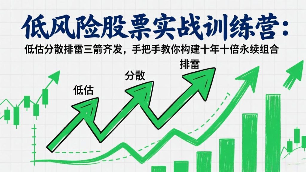 低风险股票实战训练营：低估分散排雷三箭齐发，手把手教你构建十年十倍永续组合-副业网创