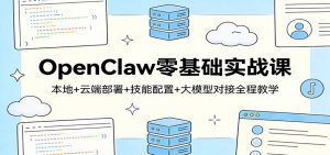OpenClaw零基础实战课：本地+云端部署+技能配置+大模型对接全程教学-副业网创