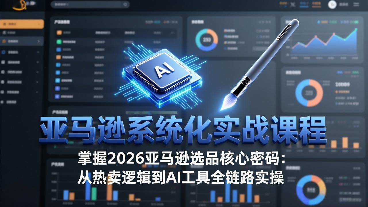 亚马逊系统化实战课-更新3月：2026最新选品方法论，从热卖原因分析到AI作图，提升选品成功率-副业网创
